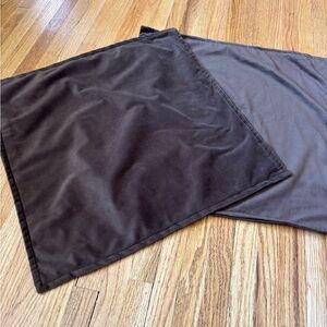 Set of 2 18”x18” Brown Velvet Pillow Covers